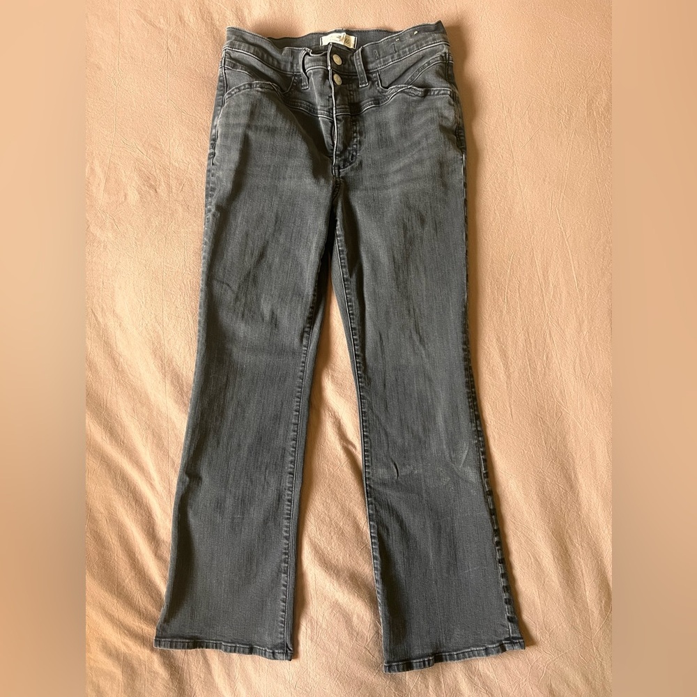 Madewell Gray Mid-Rise Kick Out Jeans
